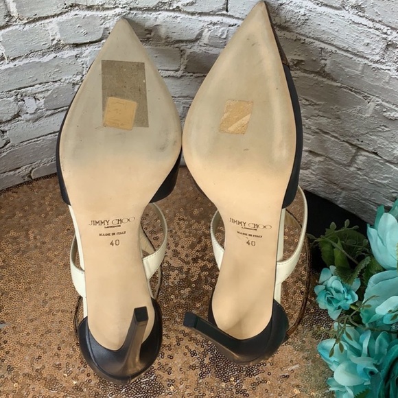 Jimmy Choo Women's Saoni 100 T Strap Pointed Toe Pumps 40 - Picture 5 of 5